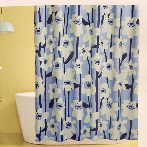 NEW Room Essentials Modern Floral Shower Curtain - Picture 2 of 5